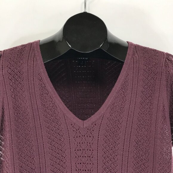 Torrid Everyday Soft Pullover Pointelle Sweater Women's Plus Size 2/2X Sassafras - Picture 2 of 12